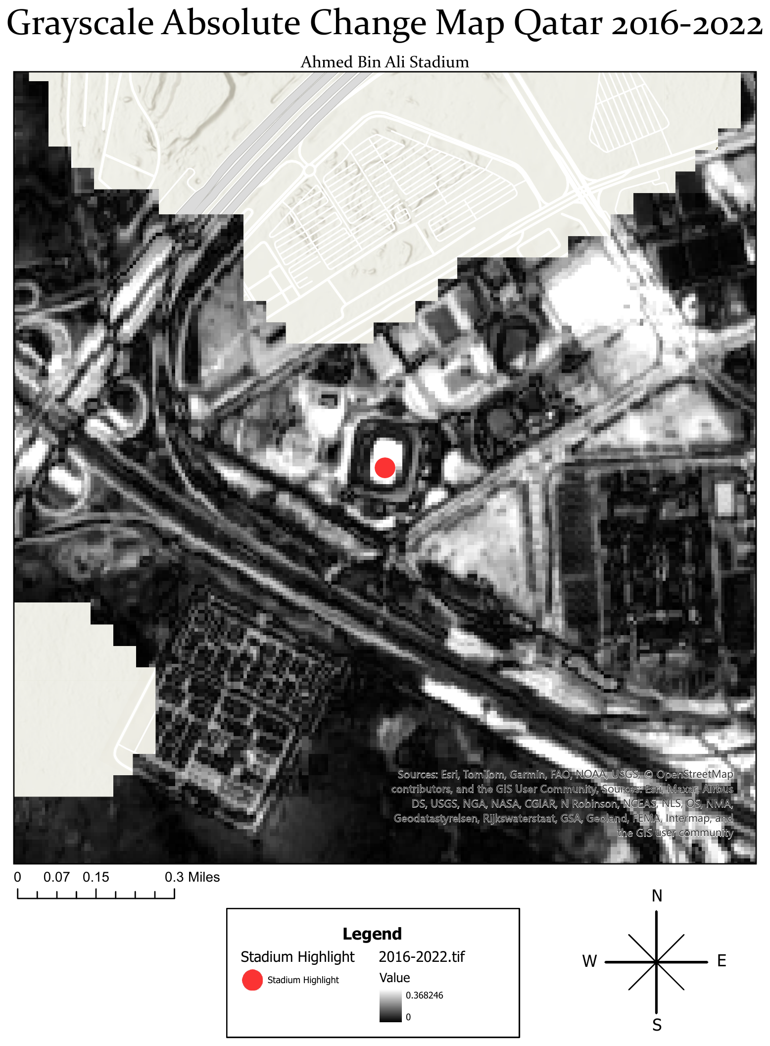 Automated map series export for Ahmed Bin Ali Stadium