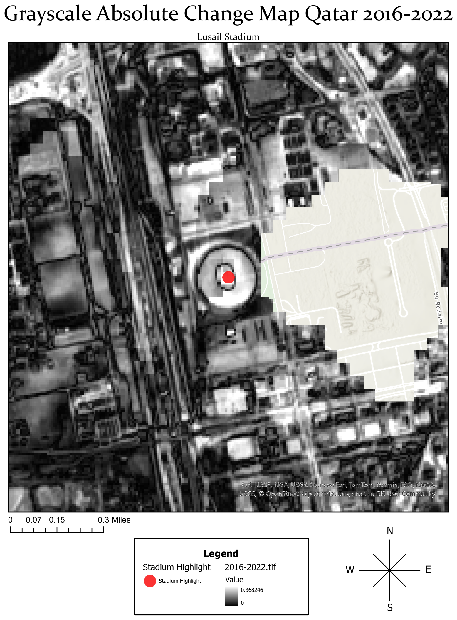 Automated map series export for Lusail Stadium